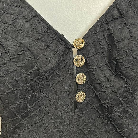 Vintage Black one piece swimsuit with gold tone buttons size small - Picture 12 of 15